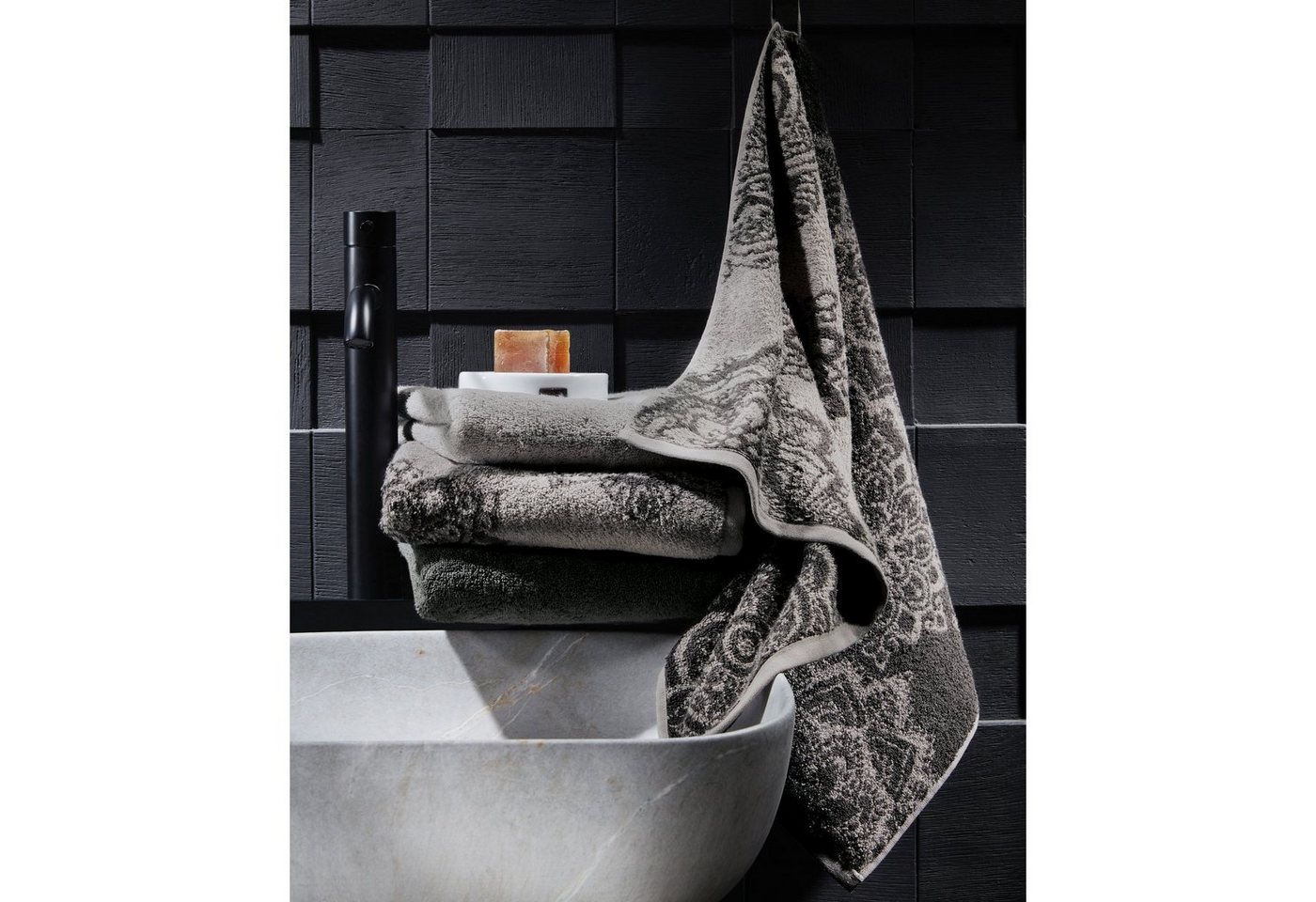 Erwin Müller Handtuch Handtuch "Bühl" 4er-Pack, Frottier/Jacquard, Walk-Frottier Motiv – Bild 5 von 5