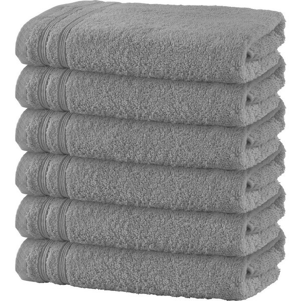 Erwin Müller Handtuch Handtuch "Heidelberg" 6er-Pack, Walk-Frottier Uni