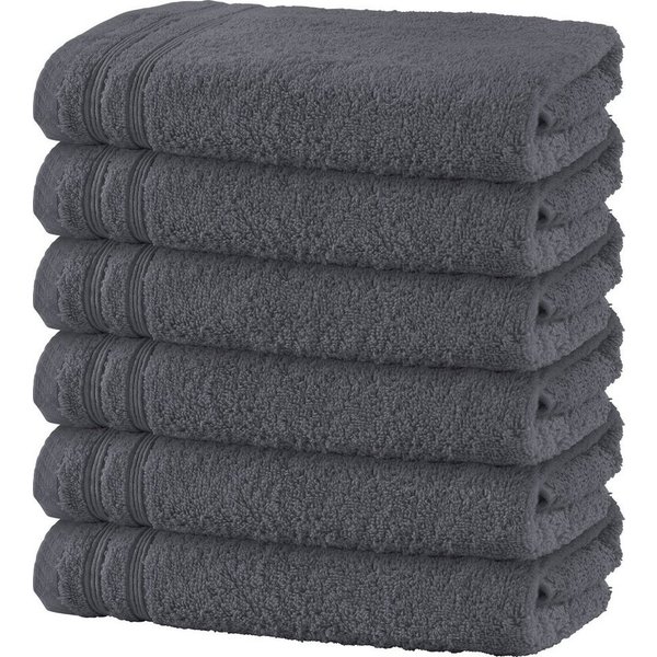Erwin Müller Handtuch Handtuch "Heidelberg" 6er-Pack, Frottier, Walk-Frottier Uni