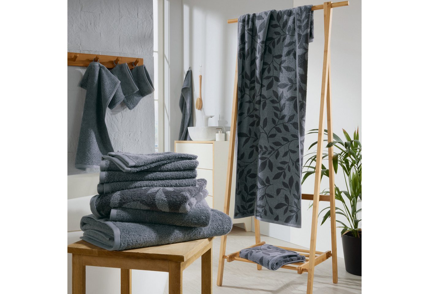 Erwin Müller Handtuch Set Handtuch "Kronau" 2er-Pack, Frottier/Jacquard, Walk-Frottier gemustert – Bild 5 von 5