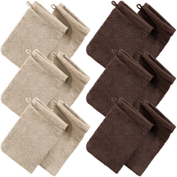 Erwin Müller Handtuch Set Waschhandschuh "Heidelberg" 12er-Pack, Frottier, Walk-Frottier Uni