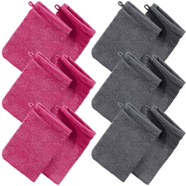 Erwin Müller Handtuch Set Waschhandschuh "Heidelberg" 12er-Pack, Frottier, Walk-Frottier Uni