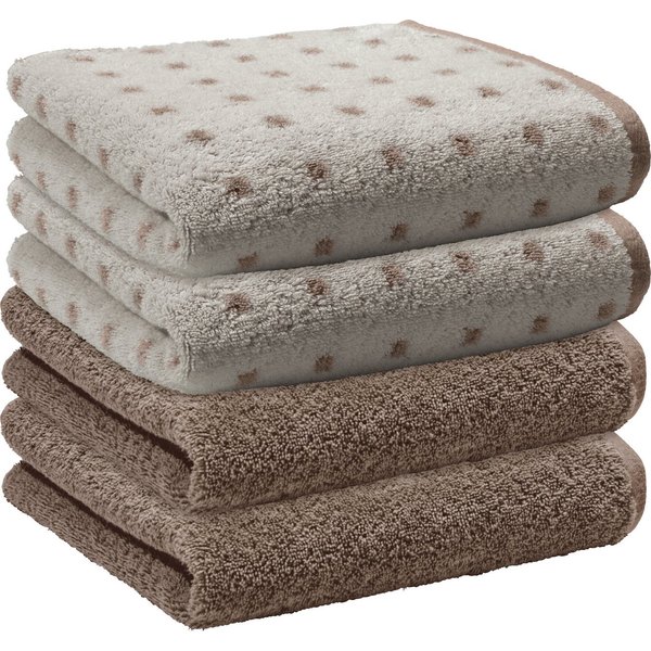 Erwin Müller Handtuch Handtuch "Sigmaringen" 4er-Pack, Frottier/Jacquard, Walk-Frottier Uni/Karo/gemustert