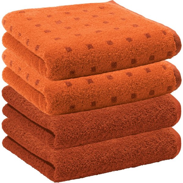 Erwin Müller Handtuch Handtuch "Sigmaringen" 4er-Pack, Frottier/Jacquard, Walk-Frottier Uni/Karo/gemustert