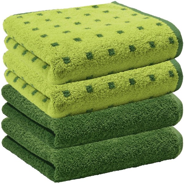 Erwin Müller Handtuch Handtuch "Sigmaringen" 4er-Pack, Frottier/Jacquard, Walk-Frottier Uni/Karo/gemustert