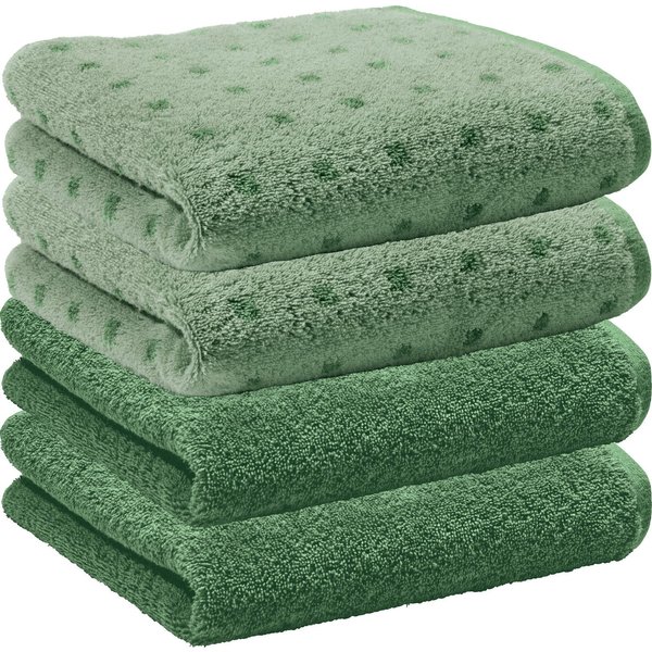 Erwin Müller Handtuch Handtuch "Sigmaringen" 4er-Pack, Frottier/Jacquard, Walk-Frottier Uni/Karo/gemustert