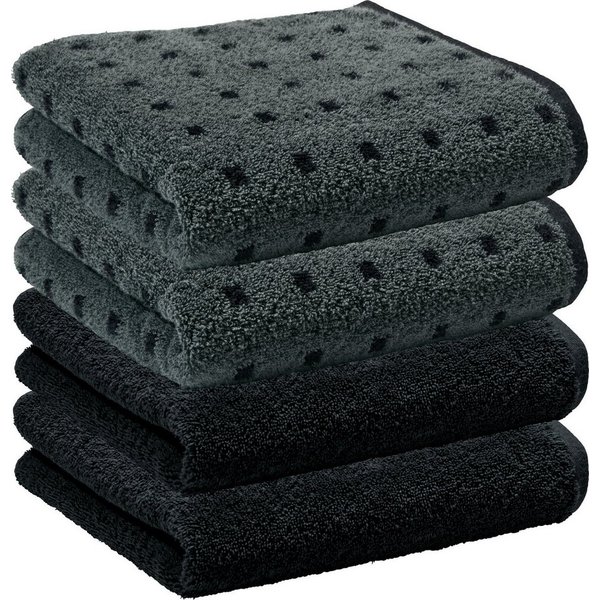 Erwin Müller Handtuch Handtuch "Sigmaringen" 4er-Pack, Frottier/Jacquard, Walk-Frottier Uni/Karo/gemustert