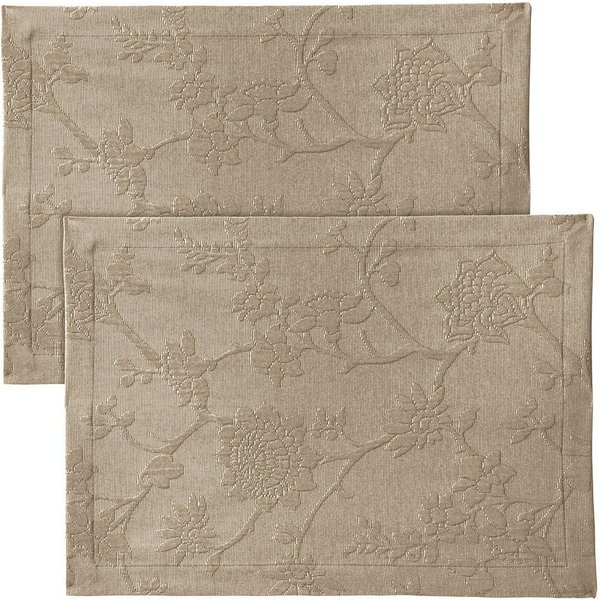 Erwin Müller Platzset Tischset "Arnsberg" 2er-Pack, bügelleicht Uni/Blumen