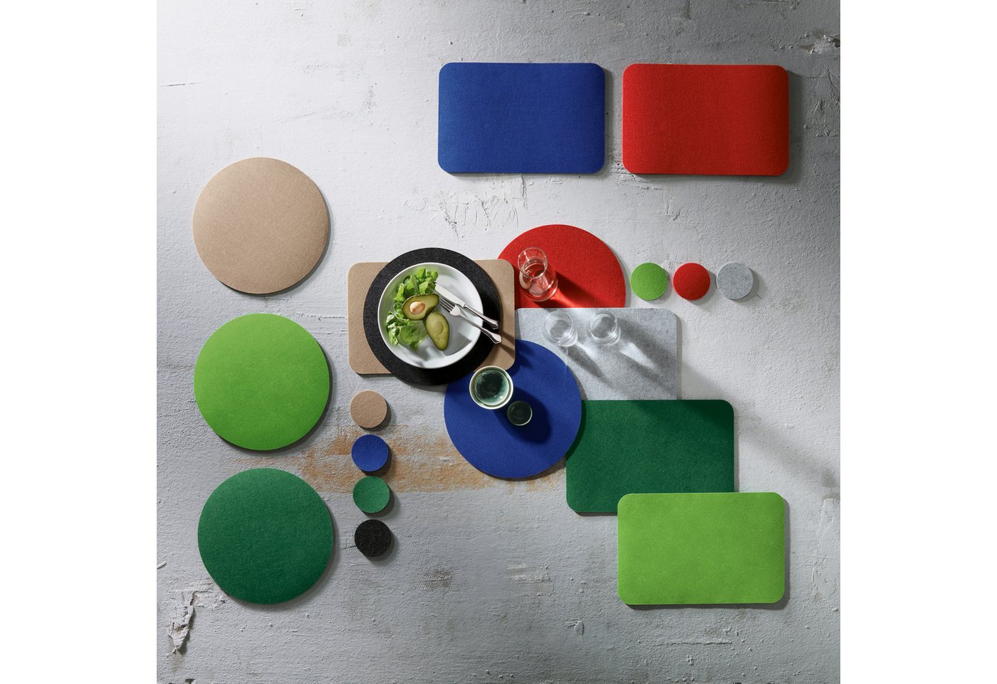 Erwin Müller Platzset Tischset "Beja" 4er-Pack, Filz Uni – Bild 4 von 4
