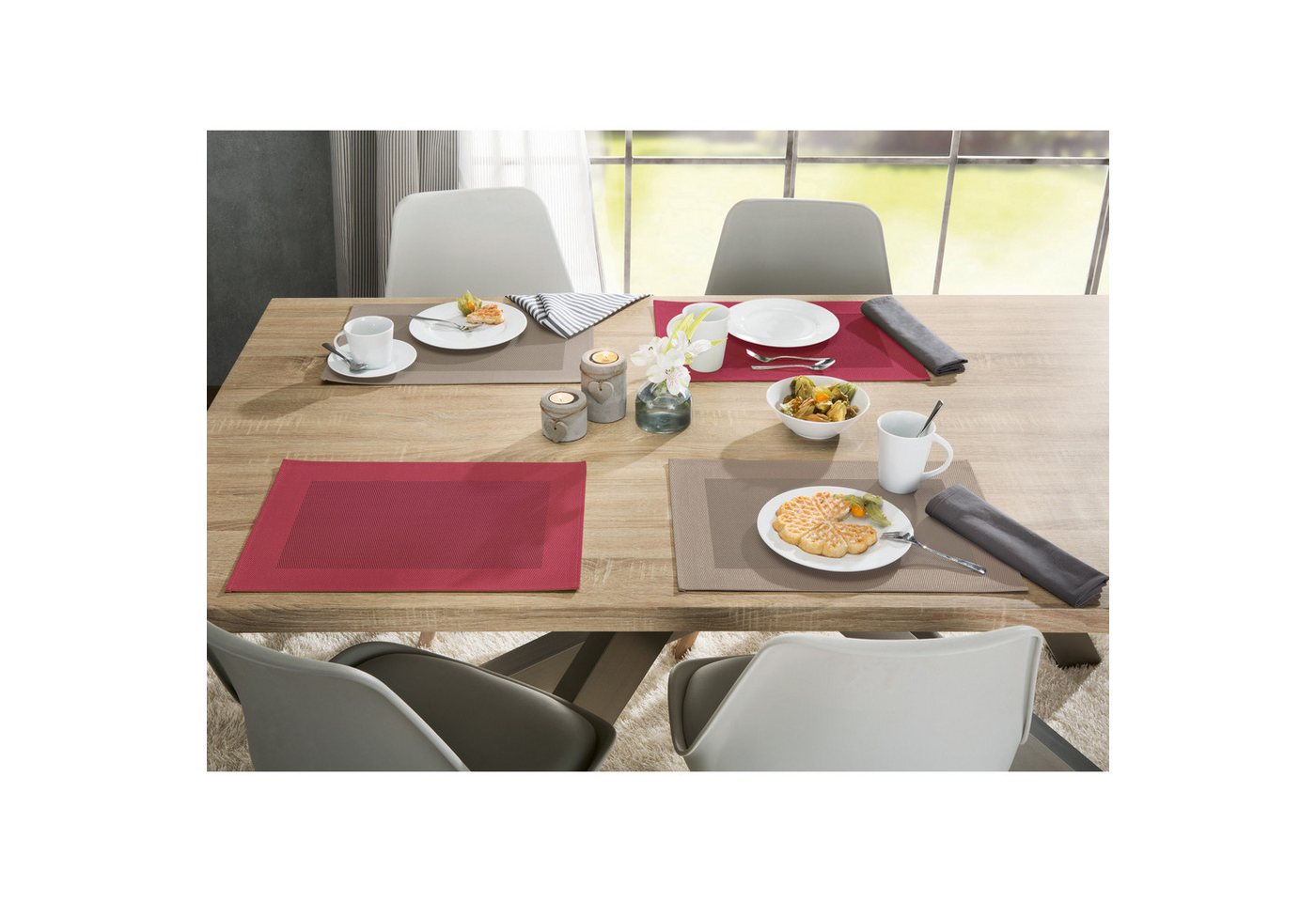Erwin Müller Platzset Tischset "Lissabon" 4er-Pack, abwaschbar Uni – Bild 3 von 3