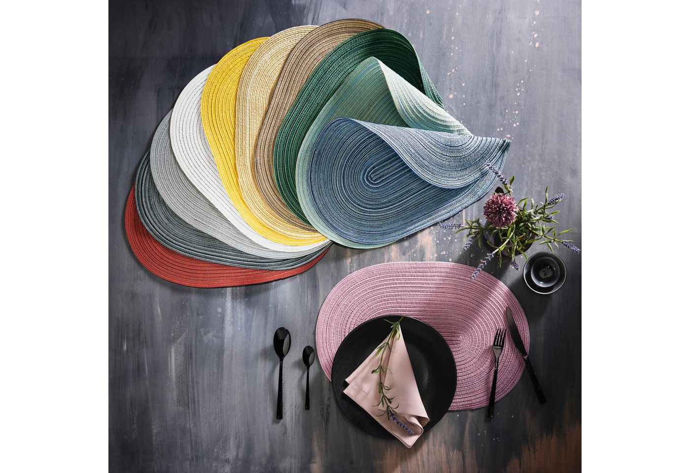 Erwin Müller Platzset Tischset "Silves" 2er-Pack, Uni – Bild 3 von 3