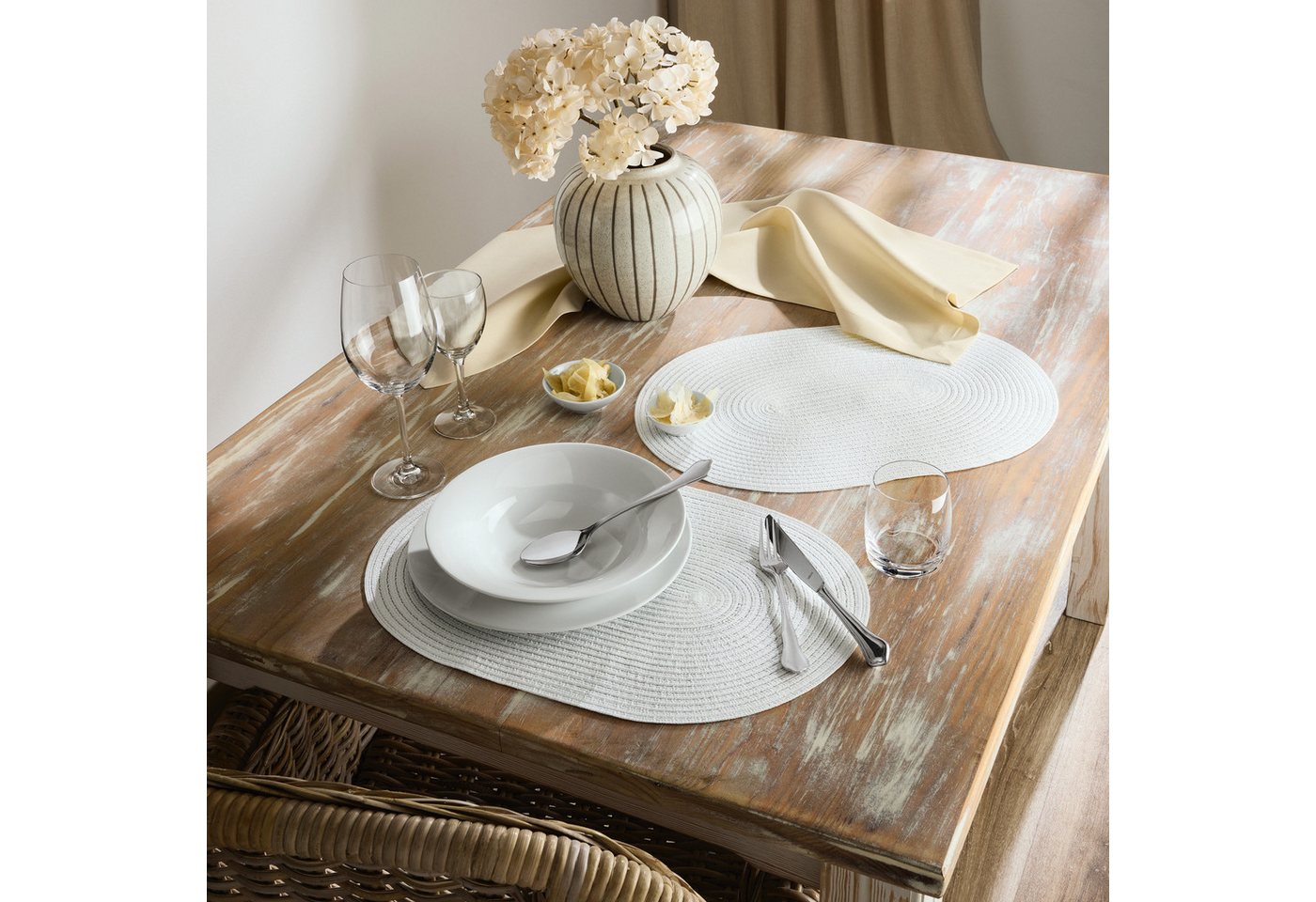 Erwin Müller Platzset Tischset "Silves" 2er-Pack, Uni – Bild 2 von 3