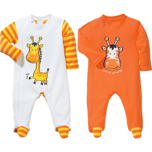 Erwin Müller Pyjama Baby-Schlafanzug 2er-Pack Interlock-Jersey Tiermotiv