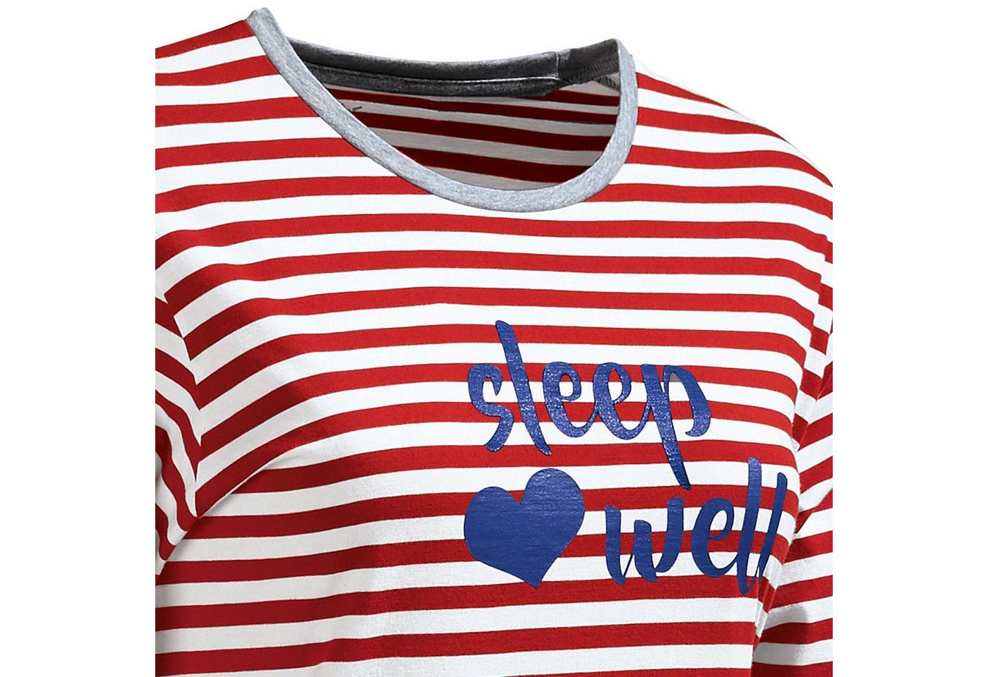 Erwin Müller Pyjama Damen-Schlafanzug Single-Jersey Streifen – Bild 4 von 4