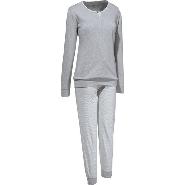 Erwin Müller Pyjama Damen-Schlafanzug Single-Jersey Streifen