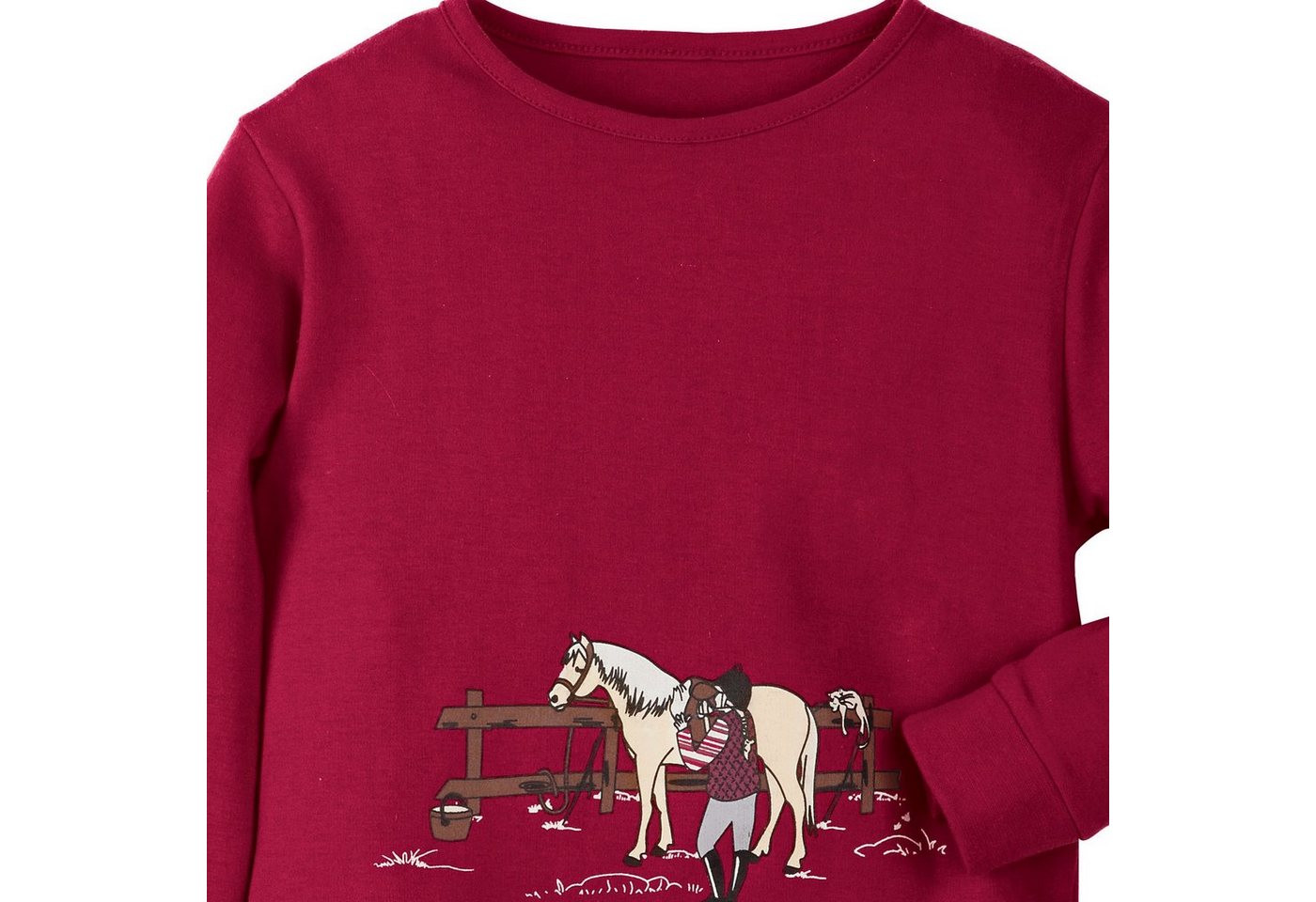 Erwin Müller Pyjama Kinder-Schlafanzug Interlock-Jersey Streifen/Tiermotive: Pferd – Bild 3 von 3