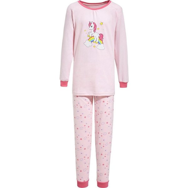 Erwin Müller Pyjama Kinder-Schlafanzug Single-Jersey Tiermotive: Einhorn/Sterne