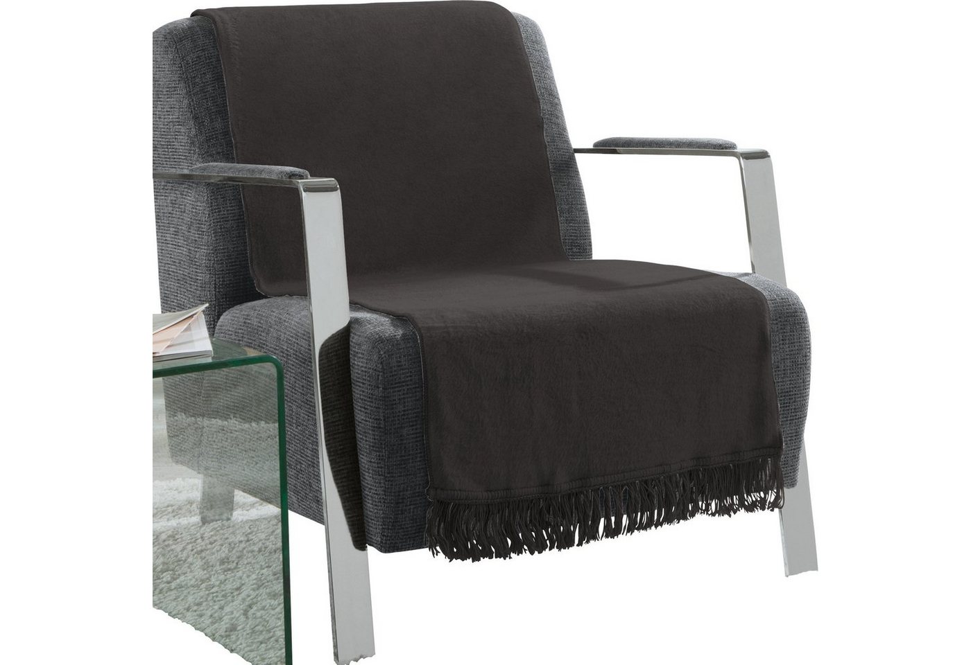 Erwin Müller Sesselschoner Sessel- und Sofaschoner "Catania", Baumwollmischung Uni – Bild 2 von 4