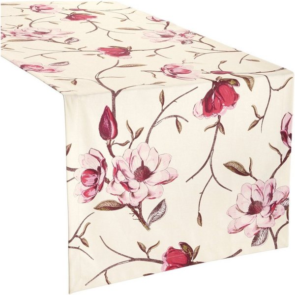 Erwin Müller Tischdecke Tischläufer "Magnolie", fleckabweisend Blumen