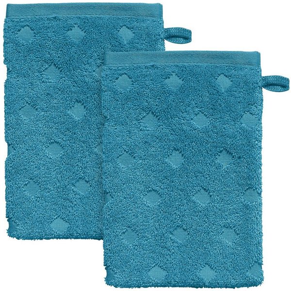 Erwin Müller Waschhandschuh Waschhandschuh "Baden-Baden" 2er-Pack, Frottier, Walk-Frottier Uni/Hoch- Tiefstruktur
