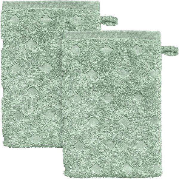 Erwin Müller Waschhandschuh Waschhandschuh "Baden-Baden" 2er-Pack, Frottier, Walk-Frottier Uni/Hoch- Tiefstruktur