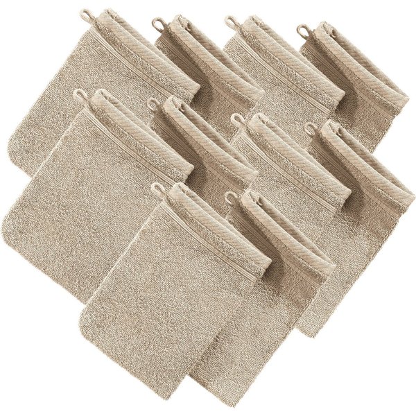 Erwin Müller Waschhandschuh Waschhandschuh "Heidelberg" 10er-Pack, Frottier, Walk-Frottier Uni