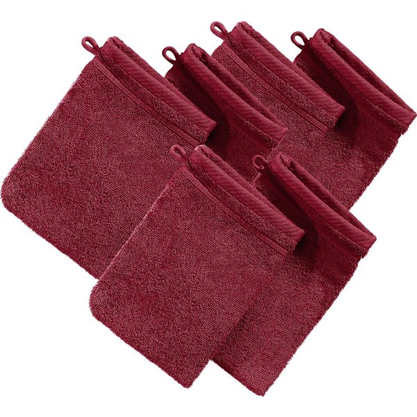 Erwin Müller Waschhandschuh Waschhandschuh "Heidelberg" 6er-Pack, Frottier, Walk-Frottier Uni