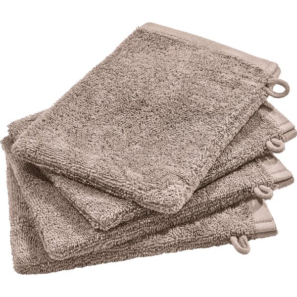 Erwin Müller Waschhandschuh Waschhandschuh "Sigmaringen" 4er-Pack, Frottier, Walk-Frottier Uni