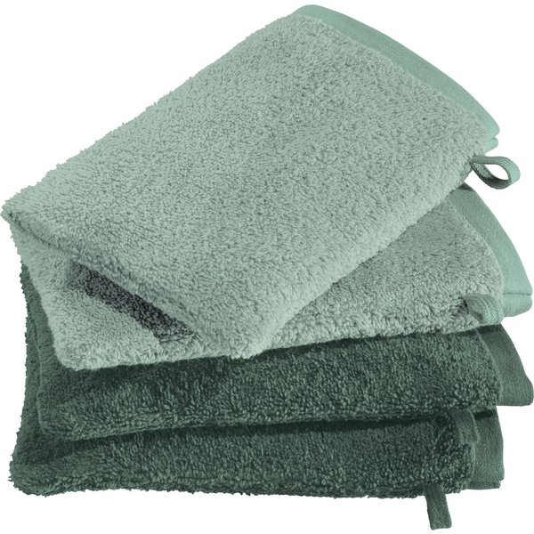 Erwin Müller Waschhandschuh Waschhandschuhe "Bühl" 4er-Pack, Frottier, Walk-Frottier Uni