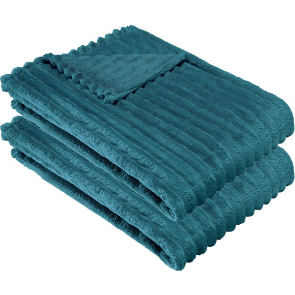 Wohndecke Wohndecke "Aosta" 2er-Pack, Erwin Müller, Fleece in Cordoptik Uni/Hoch- Tiefstruktur