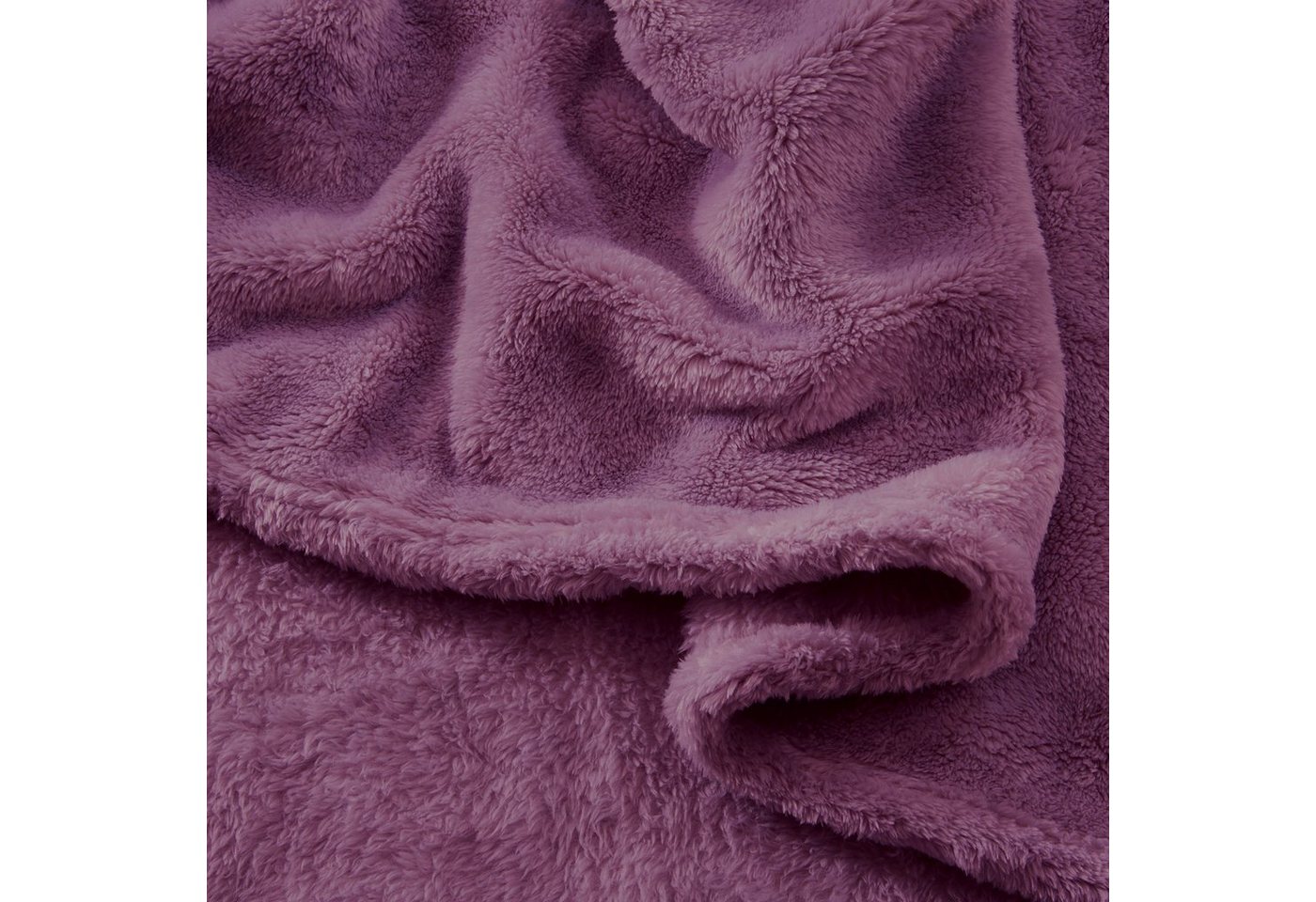 Wohndecke Wohndecke "Salerno", Erwin Müller, Teddy-Fleece Uni – Bild 5 von 5