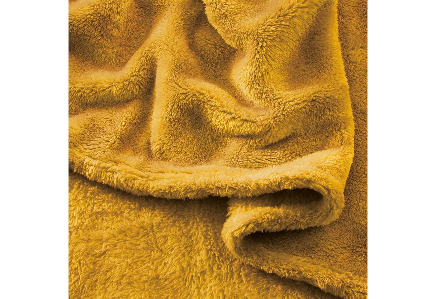 Wohndecke Wohndecke "Salerno", Erwin Müller, Teddy-Fleece Uni – Bild 5 von 5