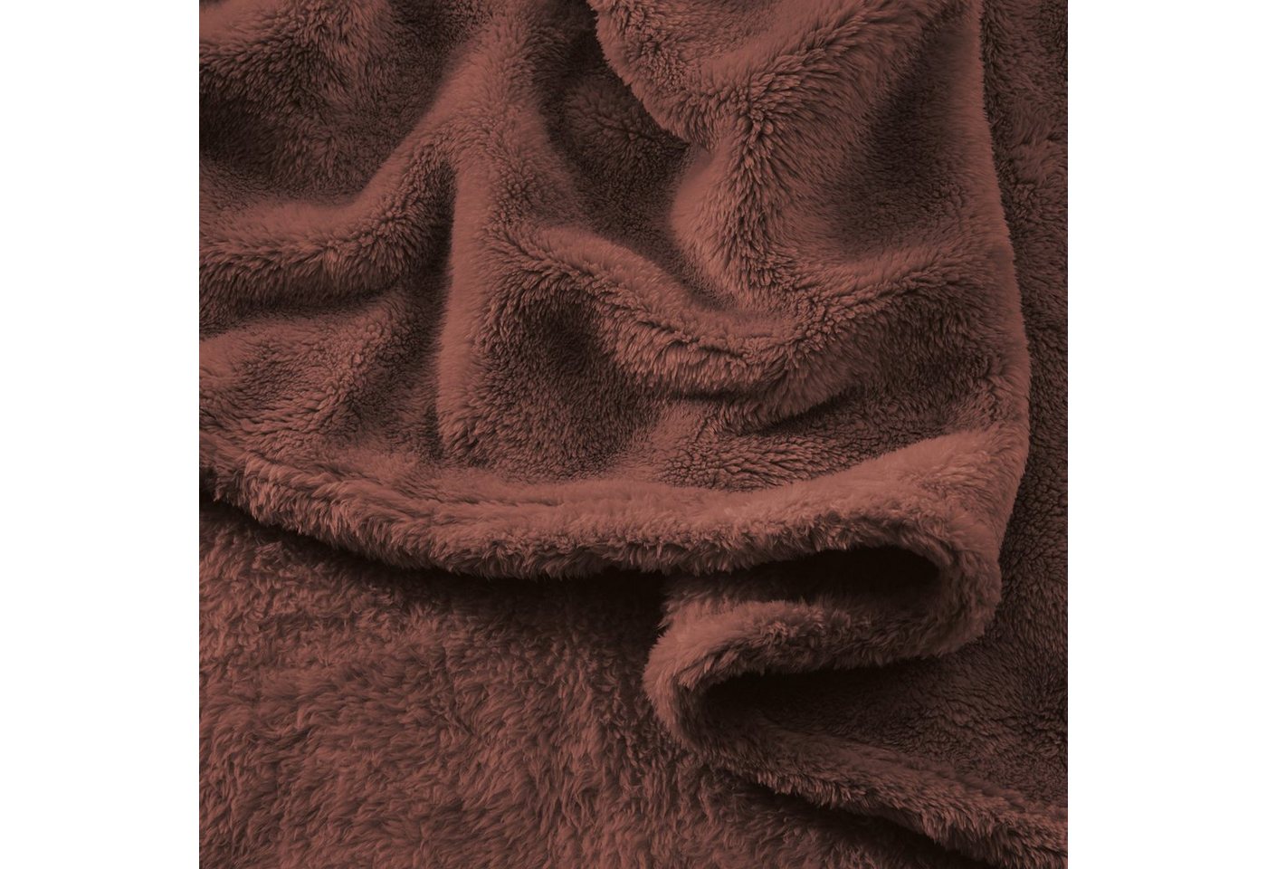 Wohndecke Wohndecke "Salerno", Erwin Müller, Teddy-Fleece Uni – Bild 5 von 5