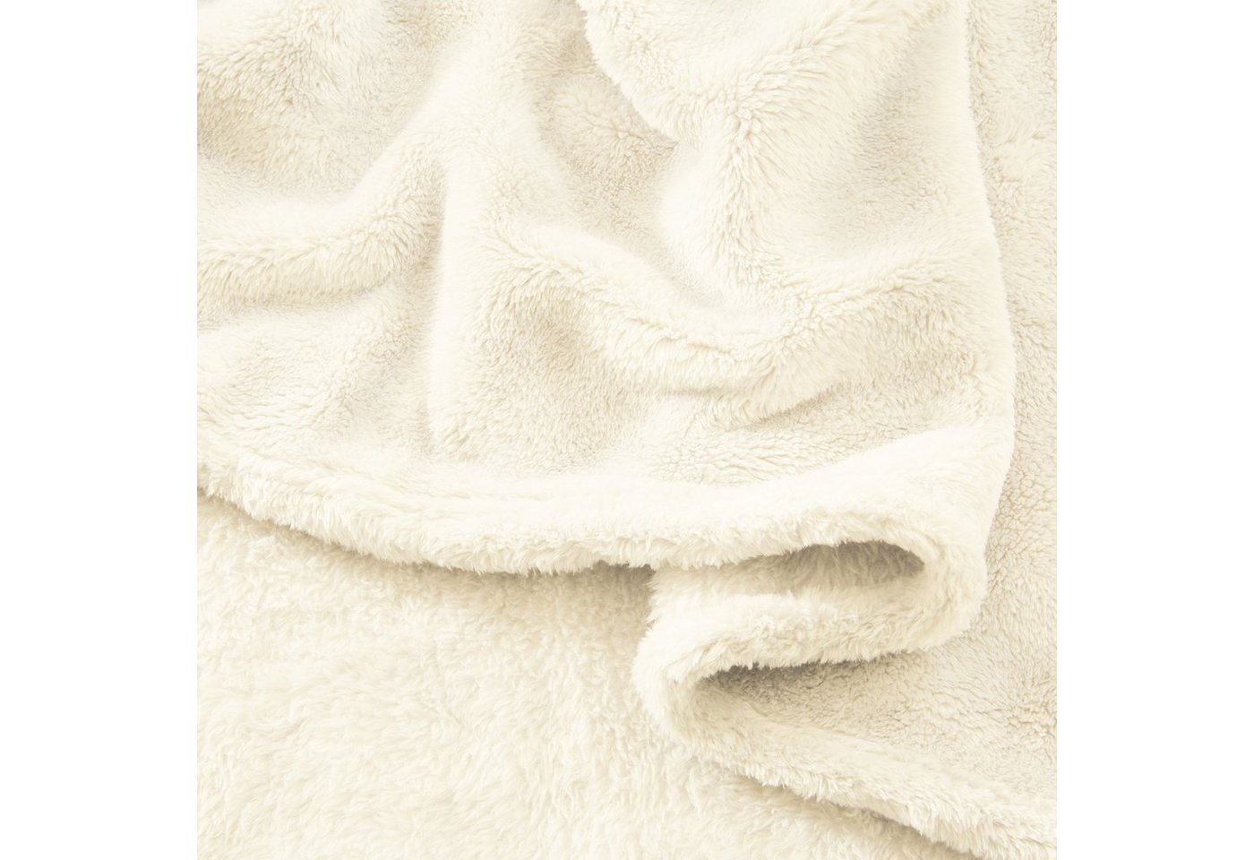 Wohndecke Wohndecke "Salerno", Erwin Müller, Teddy-Fleece Uni – Bild 5 von 5