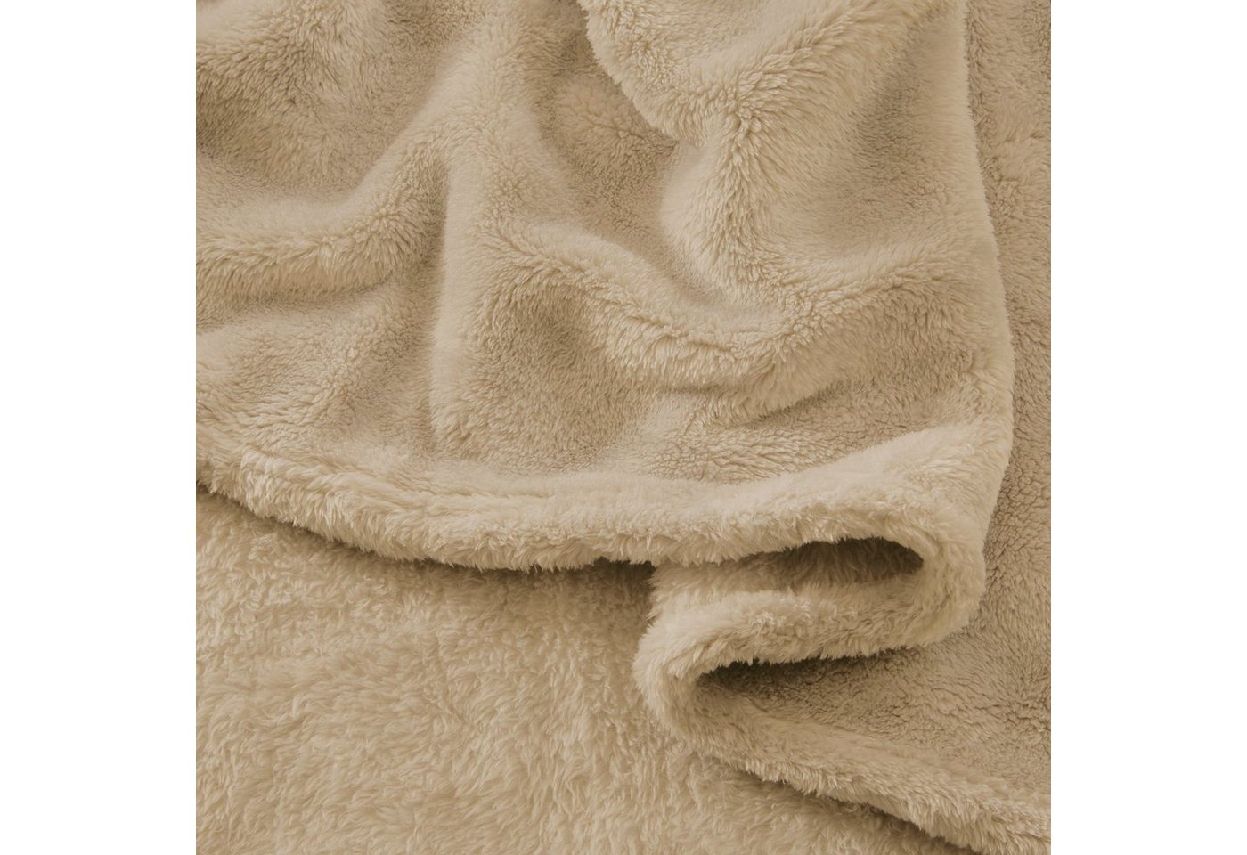 Wohndecke Wohndecke "Salerno", Erwin Müller, Teddy-Fleece Uni – Bild 5 von 5