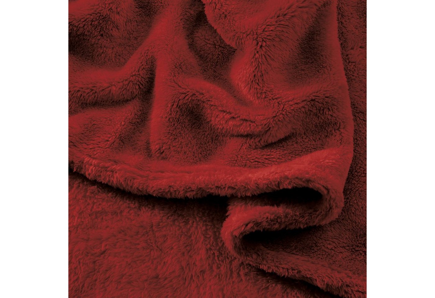 Wohndecke Wohndecke "Salerno", Erwin Müller, Teddy-Fleece Uni – Bild 5 von 5