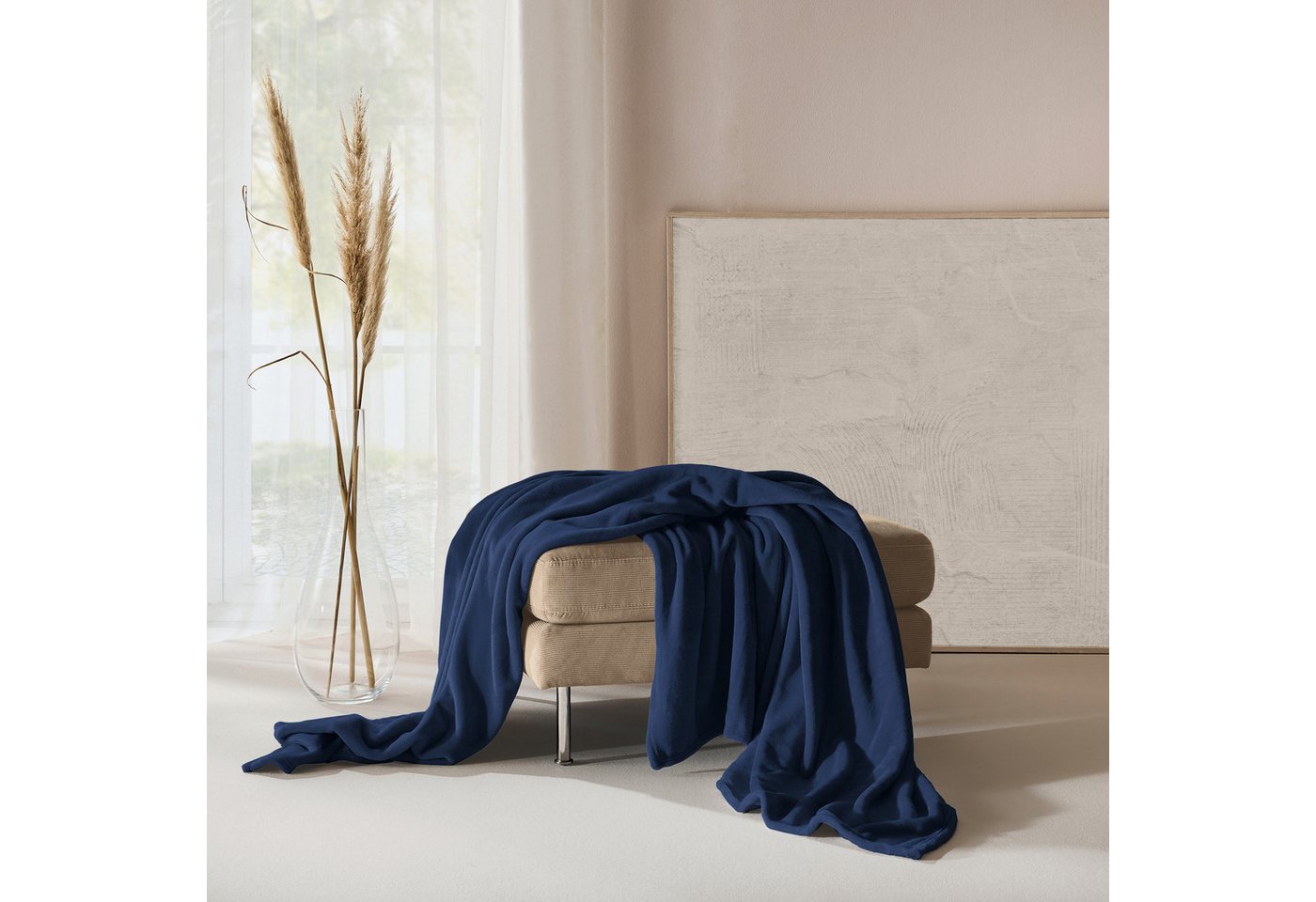 Wohndecke Wohndecke "Salerno", Erwin Müller, Teddy-Fleece Uni – Bild 3 von 5