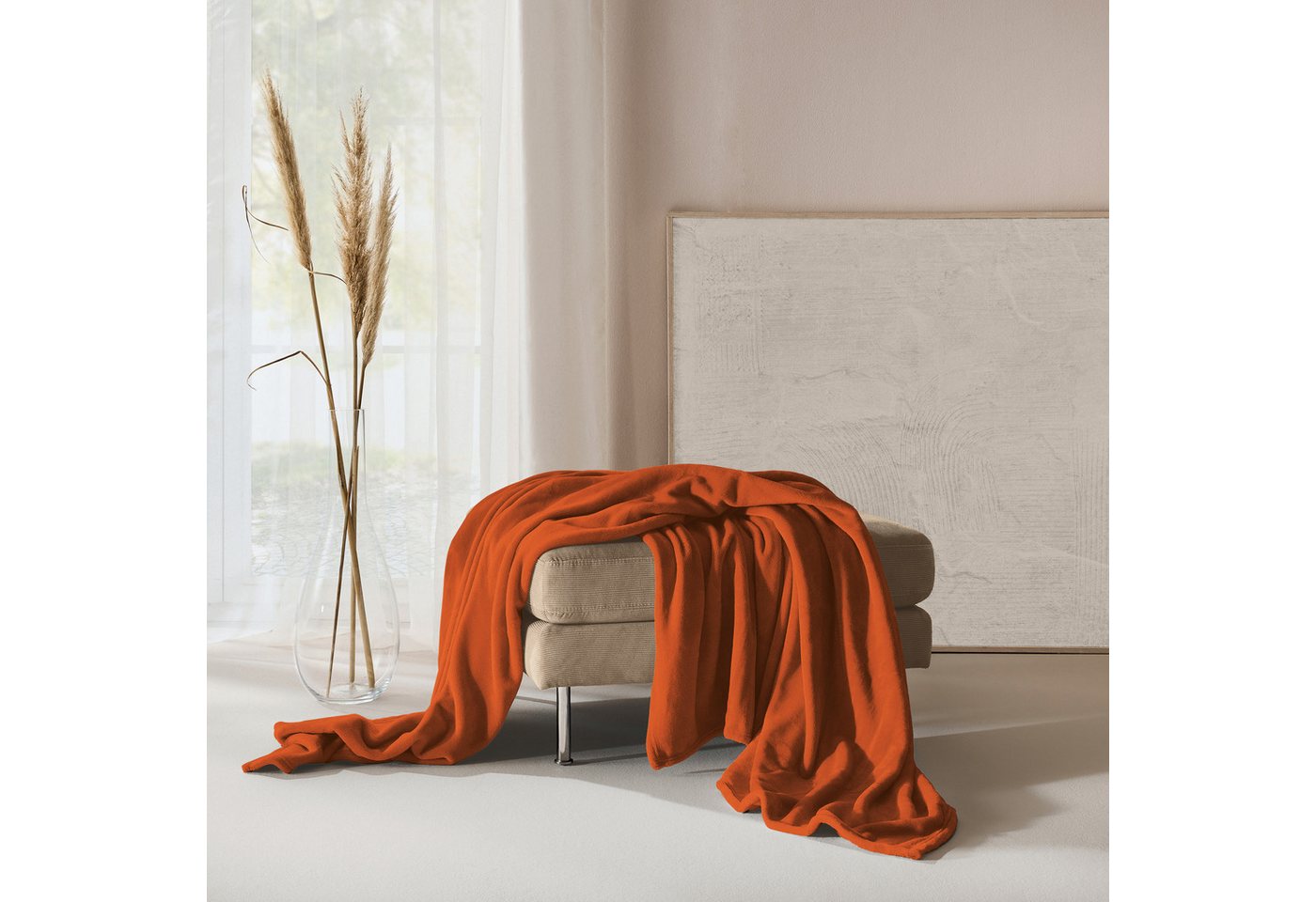 Wohndecke Wohndecke "Salerno", Erwin Müller, Teddy-Fleece Uni – Bild 3 von 5
