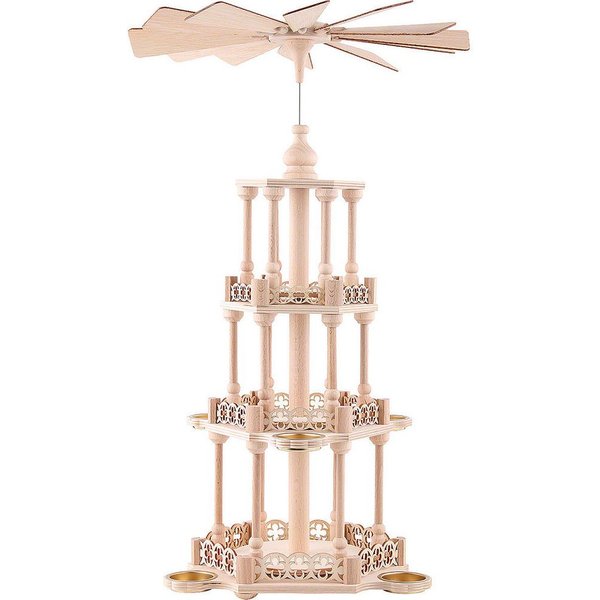 Erzgebirge-Palast Weihnachtspyramide 3-stöckige Pyramide Selbstbausatz (50cm) von Saico Seiffen