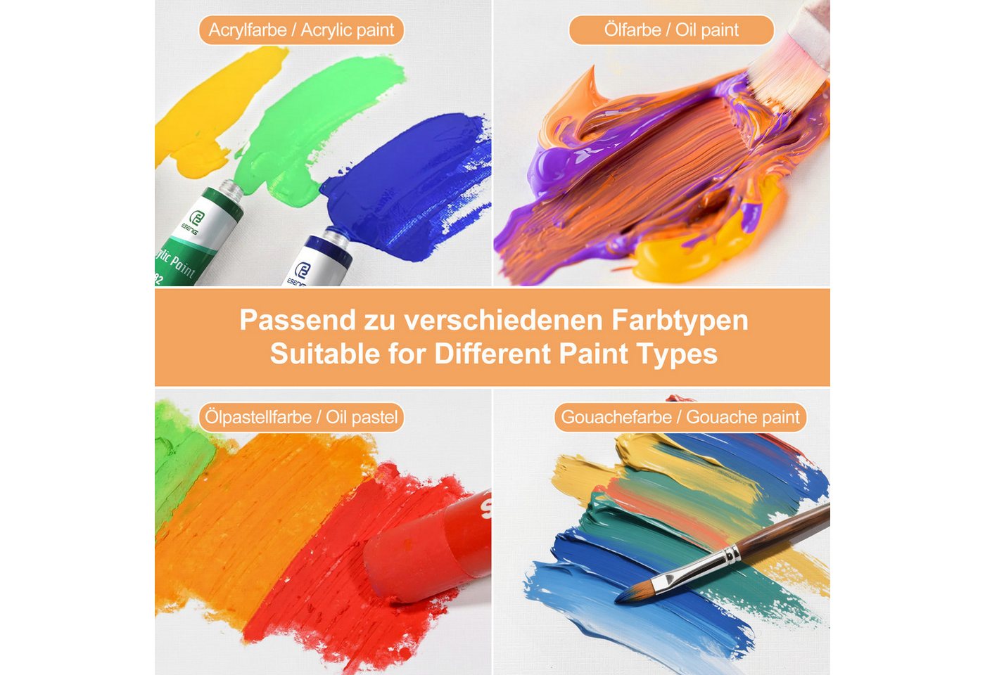 ESENG Zeichenpapier Leinwandpapier, Öl- und Acrylmalpapier, 600gsm, A2 & A3 – Bild 3 von 5