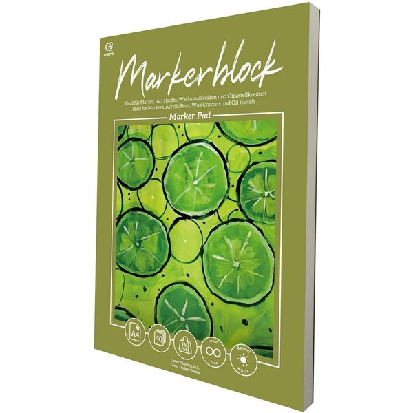 ESENG Zeichenpapier Markerblock, 40 Blätter / 80 Seiten - 160g/m², Weiß, A3/A4