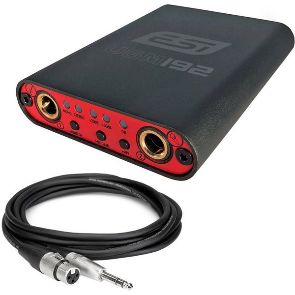 ESI Audio ESI UGM192 Interface mit Hosa XLR zu Klinke Kabel 1m Digitales Aufnahmegerät (Vorteils-Set mit Klinkekabel)