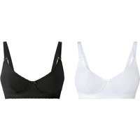 ESMARA® 2 Damen Still-BHs (Schwarz/weiß, 85E)