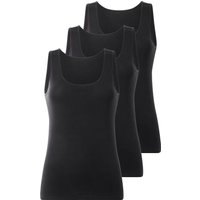 ESMARA® Damen Achselhemden, 3 Stück (Schwarz, XL(48/50))