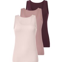 ESMARA® Damen Achselhemden, 3 Stück (rot/pink/rosa, S(36/38))