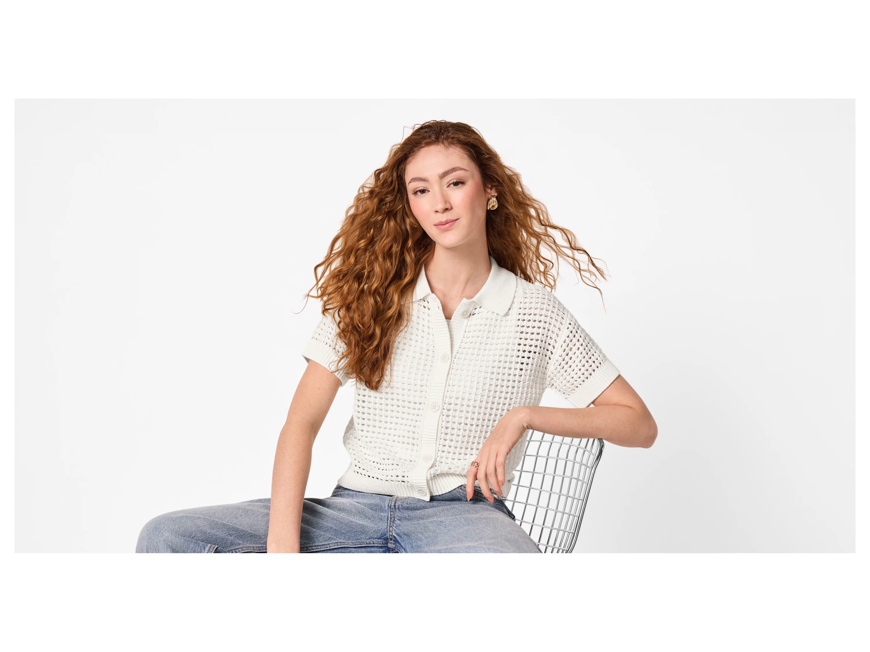 ESMARA® Damen Ajour-Cardigan (Weiß, S(36/38)) – Bild 2 von 4