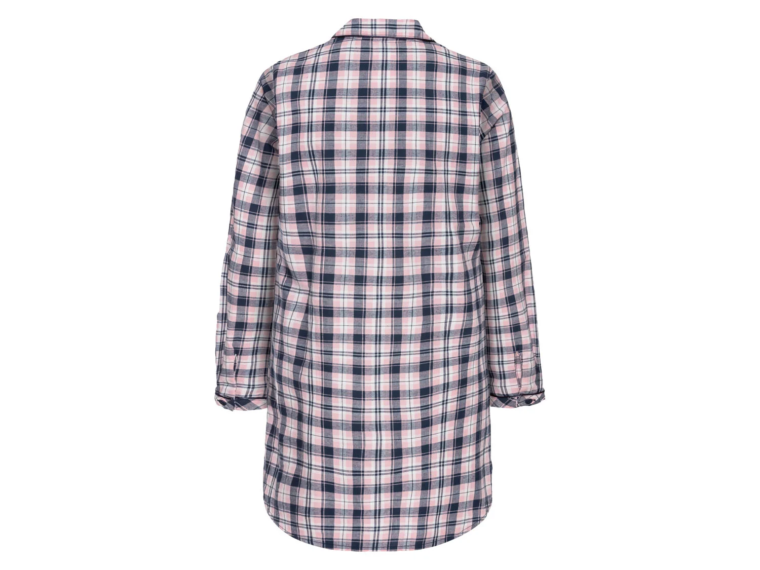 ESMARA® Damen Bigshirt, Flanell (Karo/rosa/marine, S (36/38)) – Bild 3 von 3
