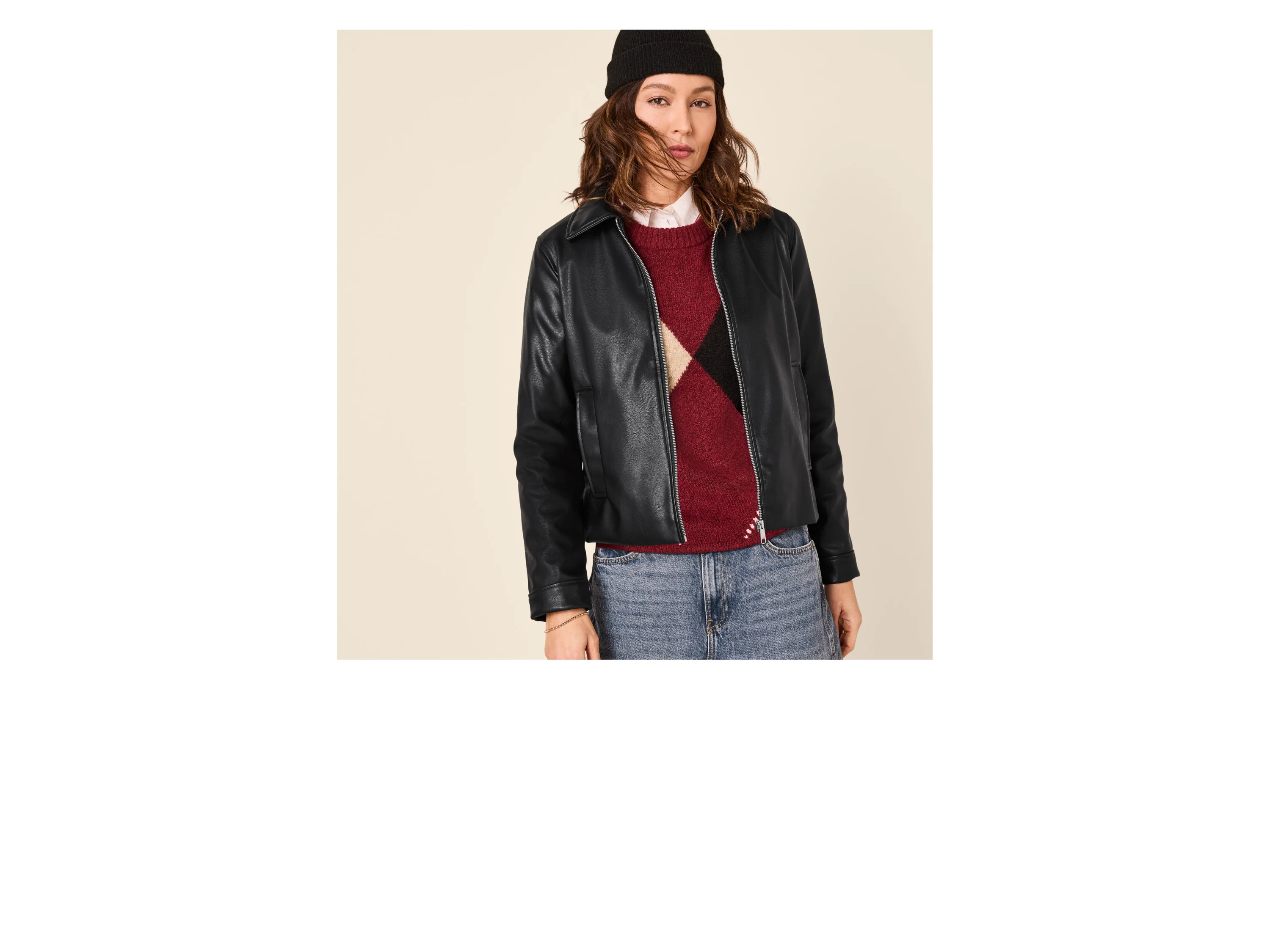 ESMARA® Damen Bikerjacke / Jacke (schwarz/Struktur, 36) – Bild 2 von 4