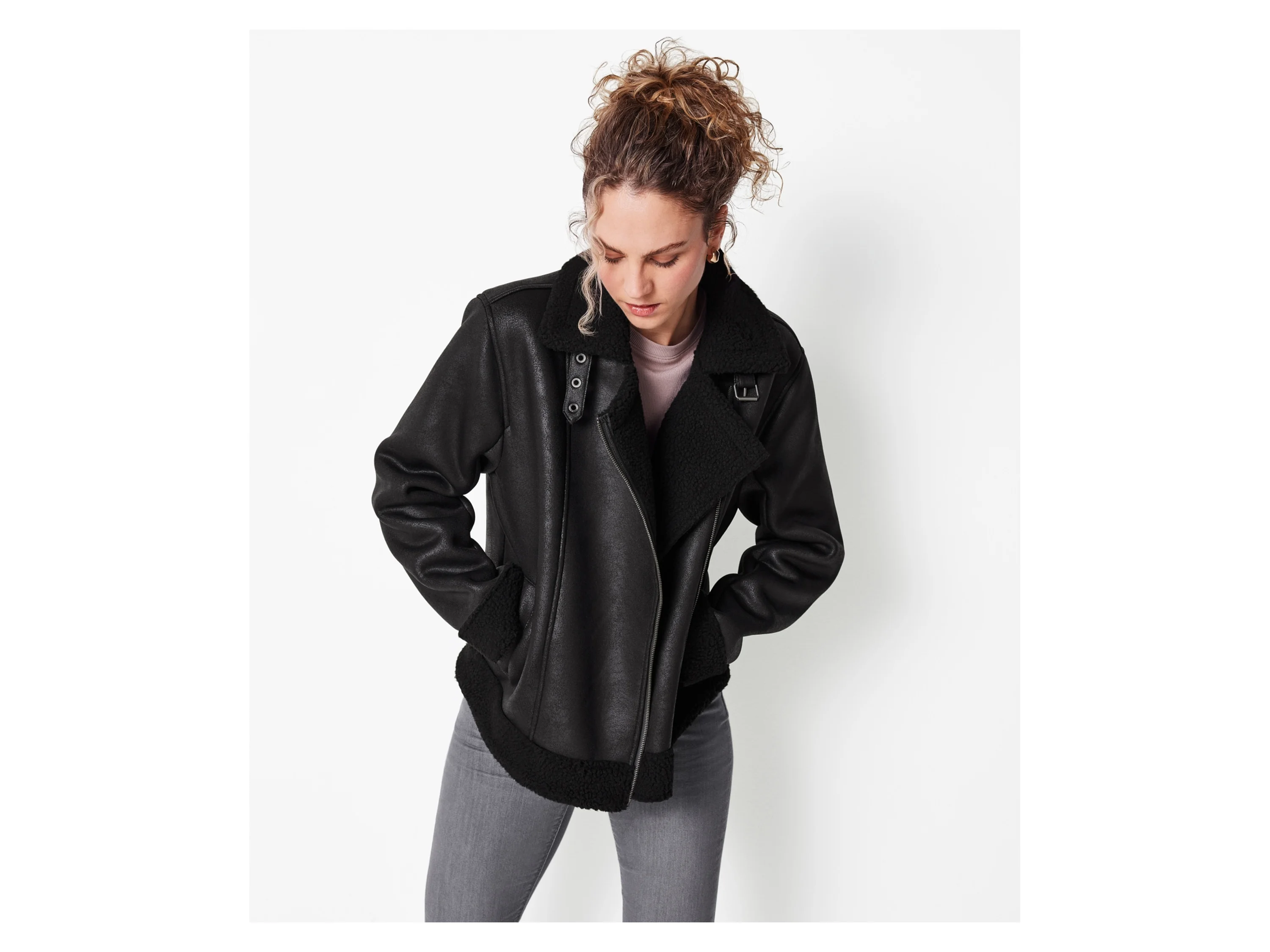 ESMARA® Damen Bikerjacke (Schwarz, L(44/46)) – Bild 2 von 4