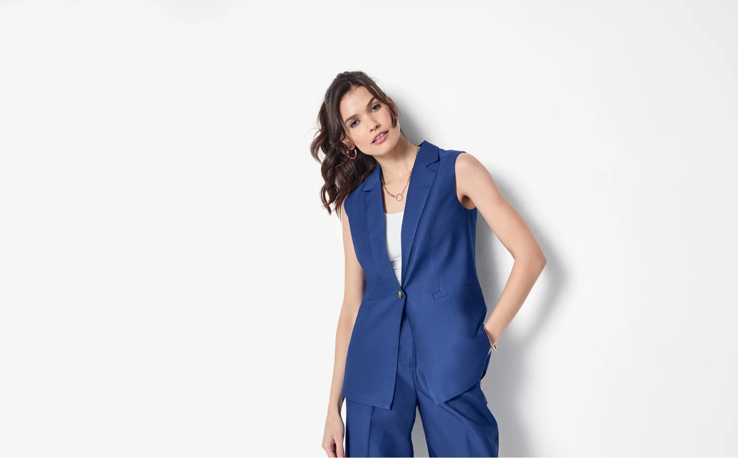 ESMARA® Damen Blazer ärmellos (Blau, 46) – Bild 4 von 4
